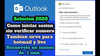 No puedo entrar a mi correo Outlook Hotmail ò Live  Solución 2020 [upl. by Odella]