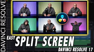 Easy SPLIT SCREEN Effect added in DaVinci Resolve 17  VIDEO COLLAGE FX Tutorial [upl. by Dowlen368]