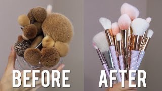 HOW TO CLEAN MAKEUP BRUSHES [upl. by Nosro347]