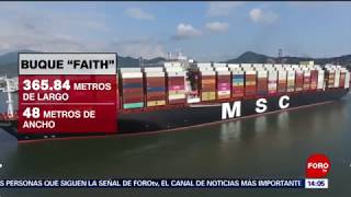 televisa colima  Manzanillo recibe el barco de carga más grande en su historia [upl. by Olodort]