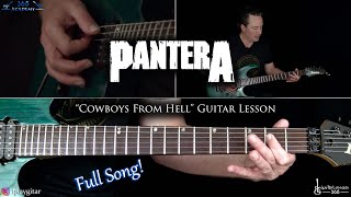 Cowboys From Hell Guitar Lesson Full Song  Pantera [upl. by Rickert]