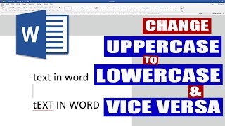 In Word how to change UPPERCASE to LOWERCASE  Change case in Word [upl. by Pasahow]