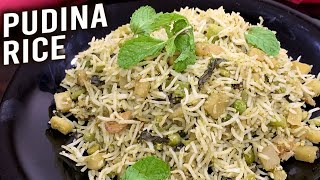 Pudina Rice  How To Make Mint Rice  Quick amp Easy Pudina Pulao Recipe  Healthy Green Rice  Ruchi [upl. by Ankeny]