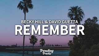 Becky Hill amp David Guetta  Remember Lyrics [upl. by Annael]