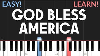 God Bless America  EASY Piano Tutorial [upl. by Enelam]