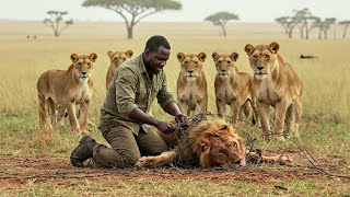 Man Saves Lion From Barbed Wire Then The Lions Do Shocking Things To Him [upl. by Eetse]