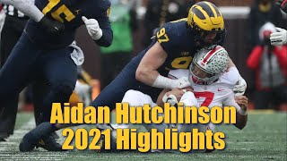 Aidan Hutchinson 2021 Highlights [upl. by Nonnaehr]