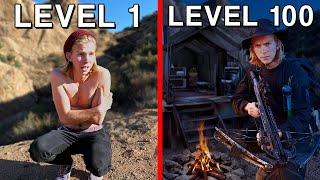 Level 1 vs Level 100 Survivalist SOLO OVERNIGHT SURVIVAL [upl. by Ehtyde337]