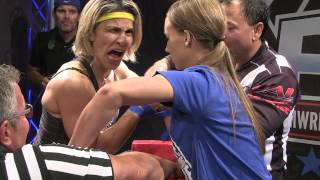 Ultimate Armwrestling League Crhis de Souza vs Michelle Smart [upl. by Eadith]