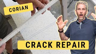 Crack Repair in a Corian Solid Surface Countertop [upl. by Acirahs]