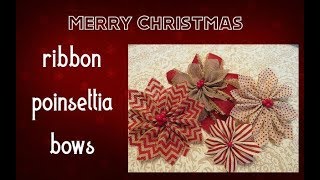 Creating Handmade Ribbon Poinsettia Bows [upl. by Noitsirhc]