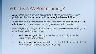 APA citation amp referencing for beginners [upl. by Paviour]