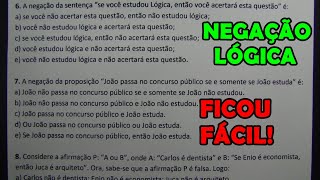 NEGAÇÃO LÓGICA  9 QUESTÕES CONCURSO [upl. by Ynatil]