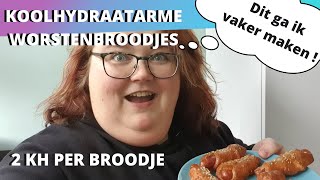 KOOLHYDRAATARM WORSTENBROODJE MET KNAKWORST  2 KH PER BROODJE  DANIELLE KOOKT VIDEO 202105 [upl. by Haliled906]