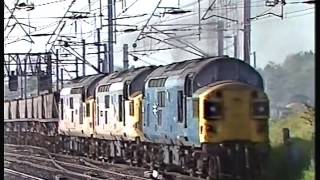 Class 37 triple headed at Mossend 3789 [upl. by Neeron441]