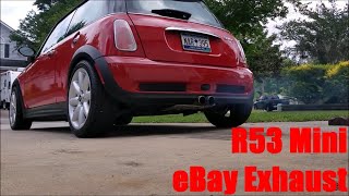 R53 Mini Cooper S eBay Exhaust Review [upl. by Fairman]