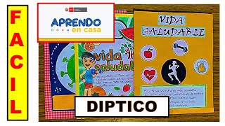 🔴☑ COMO HACER UN DIPTICO APRENDO EN CASA EDUCACION FISICA [upl. by Almita]