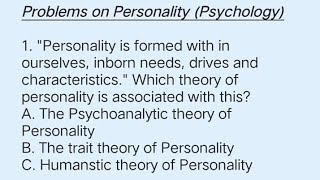 Freshman Psychology questions Chapter 6  Personality [upl. by Fahey108]