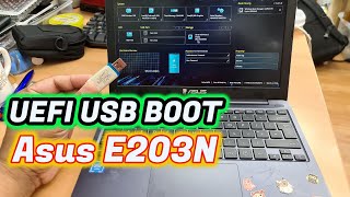 How To Reinstall Windows 10 On Asus E203N  UEFI USB BOOT [upl. by Ailema610]