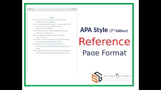 APA Style 7th Reference Page Format [upl. by Immat14]