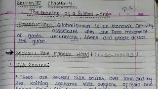 CBSE Class 10 History Notes Chapter 4  The Making of a Global Worldnotes in discription [upl. by Fabiola685]