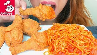 ASMR JOLLIBEES FRIED CHICKEN 🍗  SPAGHETTI 🍝🌭 먹방 No Talking suellASMR Part 2 [upl. by Kessia652]