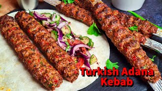 Homemade Turkish Adana Kebab Recipe  Adana Kebab With Homemade BBQ Skewers  Turkish Kebab [upl. by Tnaryb]