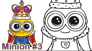 How to Draw Minion King Bob Cute Step by step [upl. by Bridges]