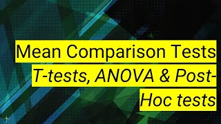 SPSS 9 Mean Comparison Tests  Ttests ANOVA amp PostHoc tests [upl. by Maggee460]