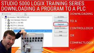 Download a program to a Controllogix Compactlogix PLC Studio 5000 [upl. by Esinnej51]