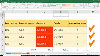 Control de prestamos y cobros en Excel 2019 [upl. by Walther]