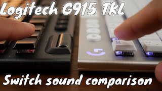 Logitech G915 TKL switch sound test and key actuation differences GL Clicky vs GL Tactile [upl. by Parthinia]