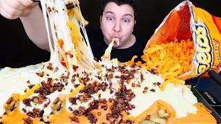 CHEESY CHEETOS ANIMAL STYLE FRIES WITH STRETCHY CHEESE SAUCE • Mukbang amp Recipe [upl. by Nerti]