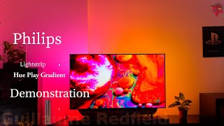 Philips Hue Gradient LightStrip  DEMONSTRATION LG OLED TV [upl. by Garrick]