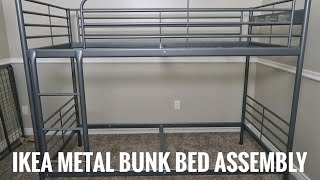 How to Assemble Ikea Svarta Metal Twin Bunk Bed [upl. by Ibbor667]