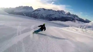 SKI CARVING CARVING SKIING  HEAD SKI  PASSO SAN PELLEGRINO  DOLOMITI SUPERSKI [upl. by Aneerbas]