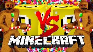 Minecraft CANDY LUCKY BLOCK CHALLENGE  Gingerbread Man Fight [upl. by Merrily699]