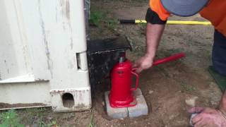 Leveling a Loaded Container in the Field with a Bottle Jack [upl. by Rengia]