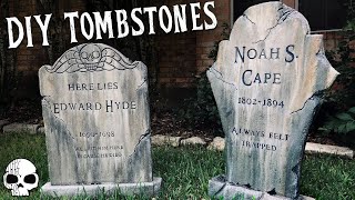 How to make Tombstones 💀 DIY Halloween Props [upl. by Sagerman]