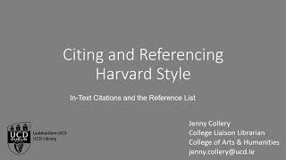 Citing and referencing using the Harvard Style [upl. by Akel720]