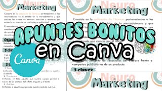 Como hacer apuntes bonitos en CANVA [upl. by Riebling]