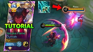 TUTORIAL NEW DYRROTH 1 HIT BUILD 2024   Mobile Legends [upl. by Young]