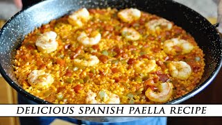 Simple SPANISH PAELLA with Shrimp amp Bell Peppers [upl. by Primalia22]