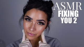 ASMR Fixing You Part 2 Whispered Roleplay Gloves sounds Face Brushing Scratching sounds and [upl. by Nolat]