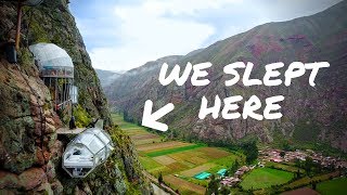 WE SLEPT ON THE SIDE OF A MOUNTAIN  Peru Sky Lodge [upl. by Yelha]