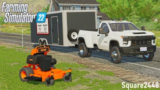 BROKE The NEW Lawn Mower  FS22 Landscaping [upl. by Au]