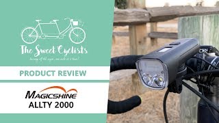 Magicshine Allty 2000 LED Bike Light Review  feat DRL  OLED Display  Garmin Mount [upl. by Nojed]