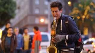 Justin Ward Saxophonist Busking Live in San Francisco [upl. by Annek972]