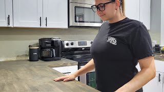 How To Install Butcher Block Countertops  Easy DIY [upl. by Acisseg]