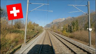 4K Führerstandsmitfahrt Chur  Sargans  Rheintal Schweiz Rhinevalley Switzerland Cabride Heididorf [upl. by Ahsiuqal]